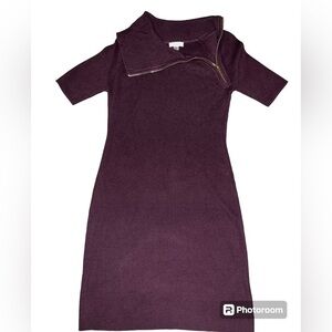 CALVIN KLEIN TURTLENECK SWEATER DRESS BURGUNDY SIZE SMALL